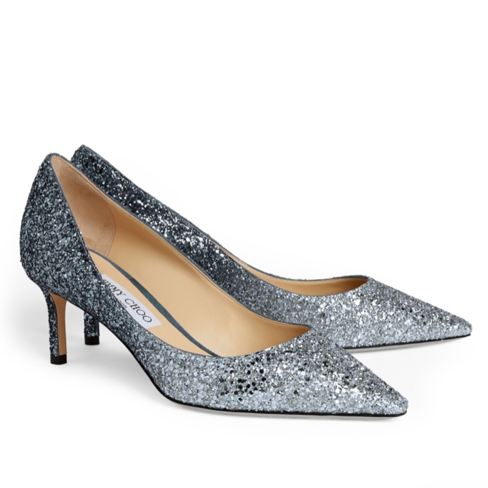 Jimmy Choo Romy 60 Blue Ombre Glitter Heel